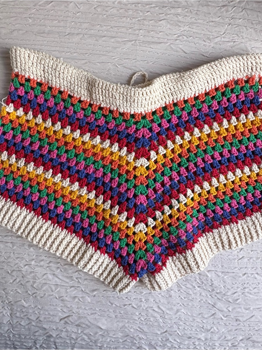 Handmade Crochet Rainbow Drawstring Skorts - Picture 3 of 5